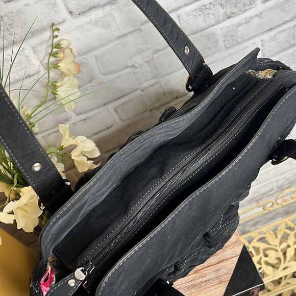 Vera Bradley Large Quilted Micro Fiber Shoulder Bag Purse Tote - Picture 5 of 7